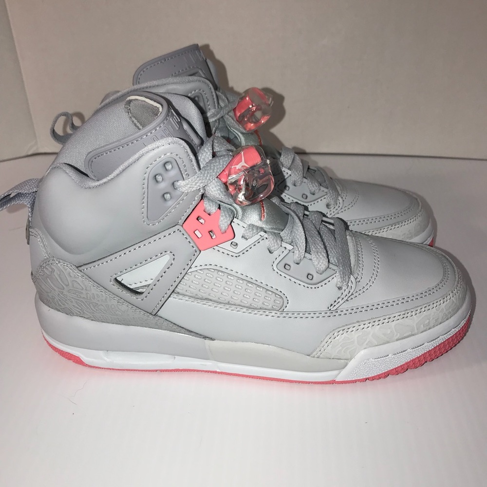 JORDAN SPIZIKE GG Wolf Grey Sunblush Pink SZ 5Y